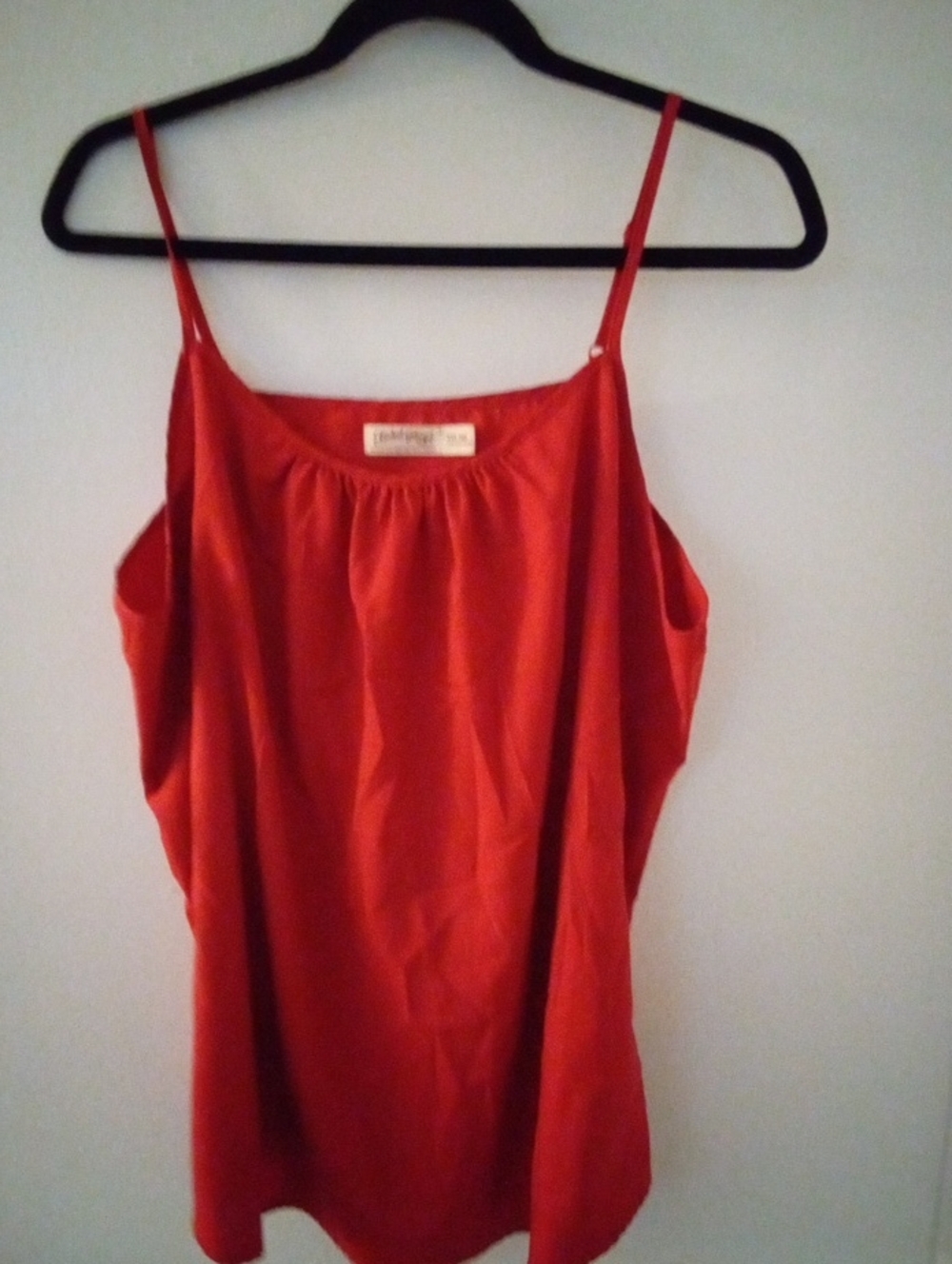Faded Glory Red Satin Camisole with Adjustable Straps